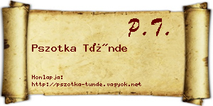 Pszotka Tünde névjegykártya